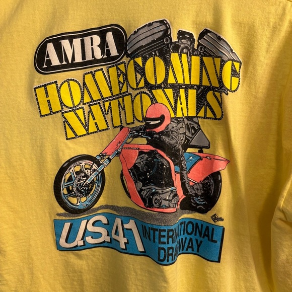 Vtg AMRA American Motorcycle Racing T-Shirt U.S. 41 Homecoming Nats - Men’s 2XL - Picture 1 of 5